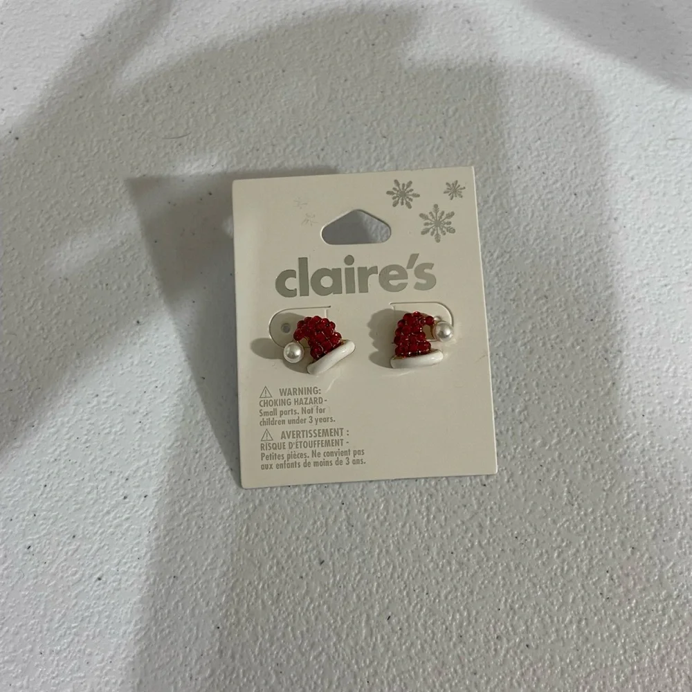 Claire's Holiday Hair Accessories & Holiday Earrings ( Studs) - Red, Green, Gold